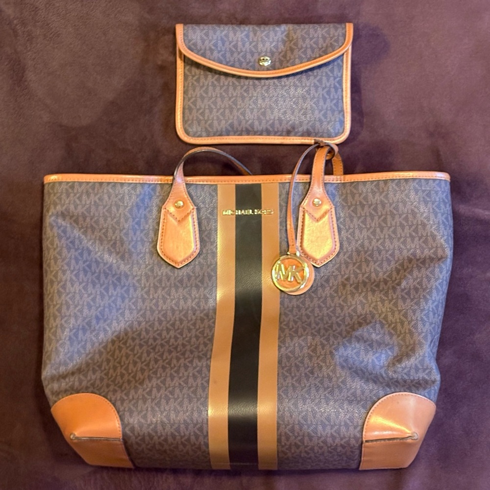 Michael Kors Brown and Tan Bag Set